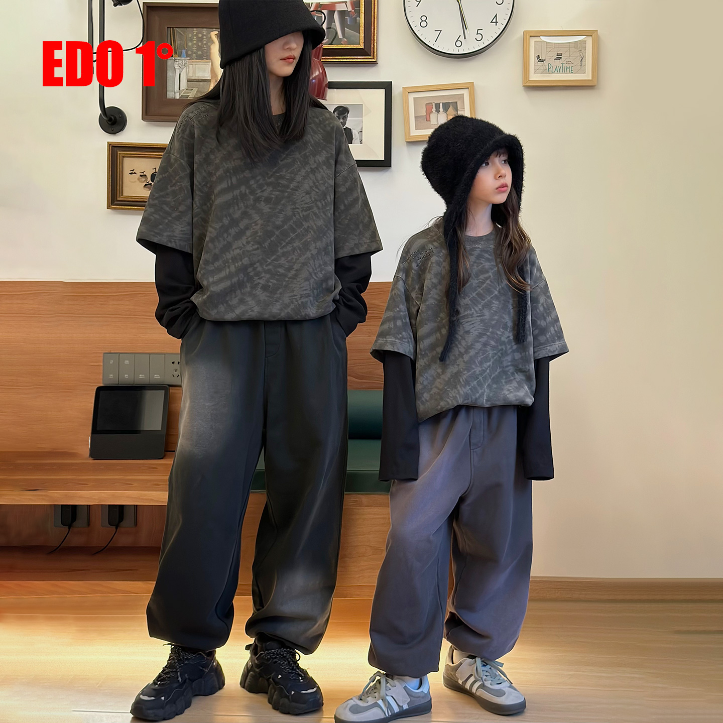 edo童装休闲运动长裤萝卜裤