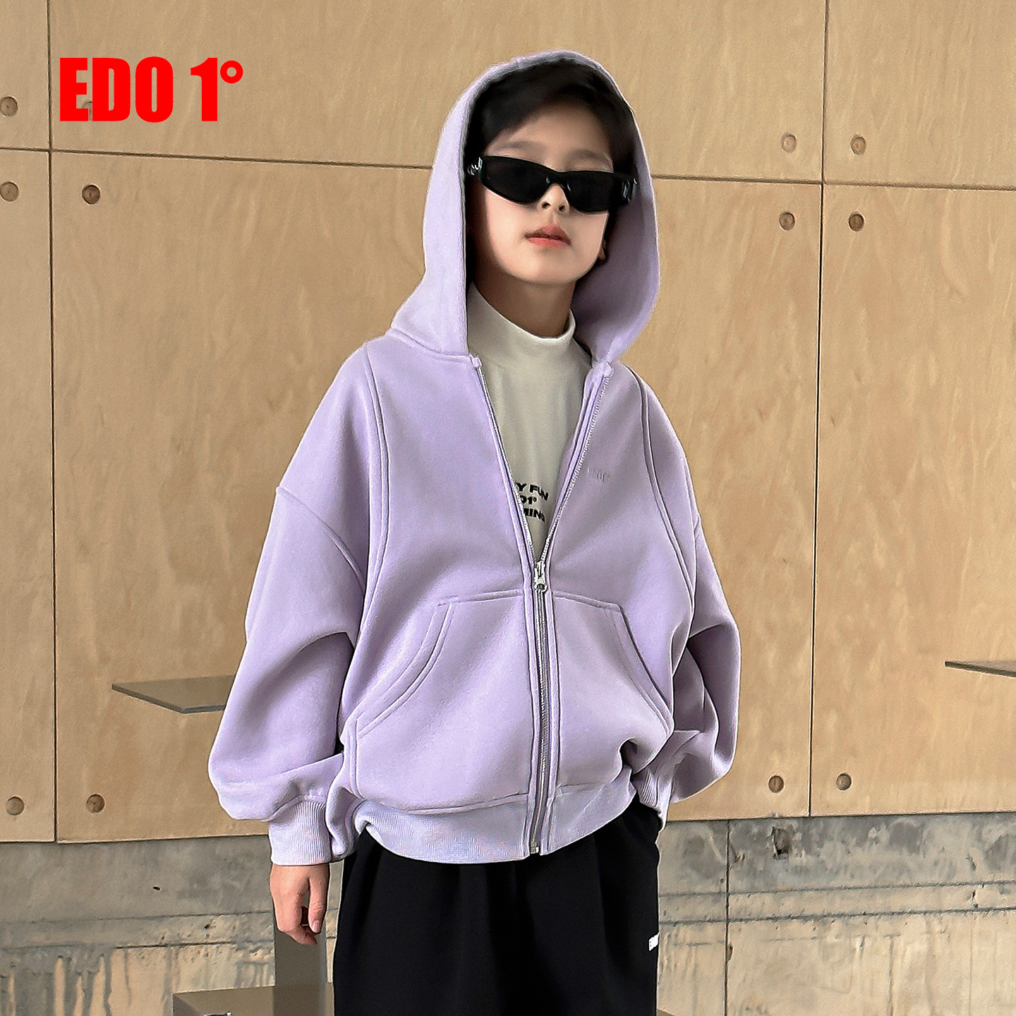 edo童装休闲加绒外套卫衣外套