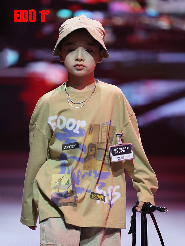 edo童装宽松休闲长袖T恤