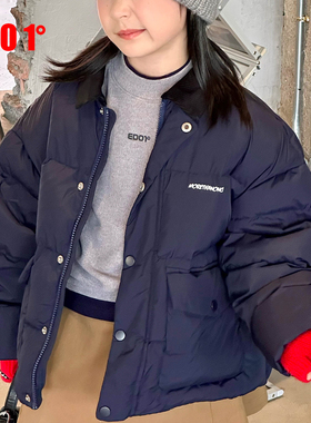 edo1一度童装25冬季新款男女童百搭羽绒服时尚简约温暖羽绒外套潮