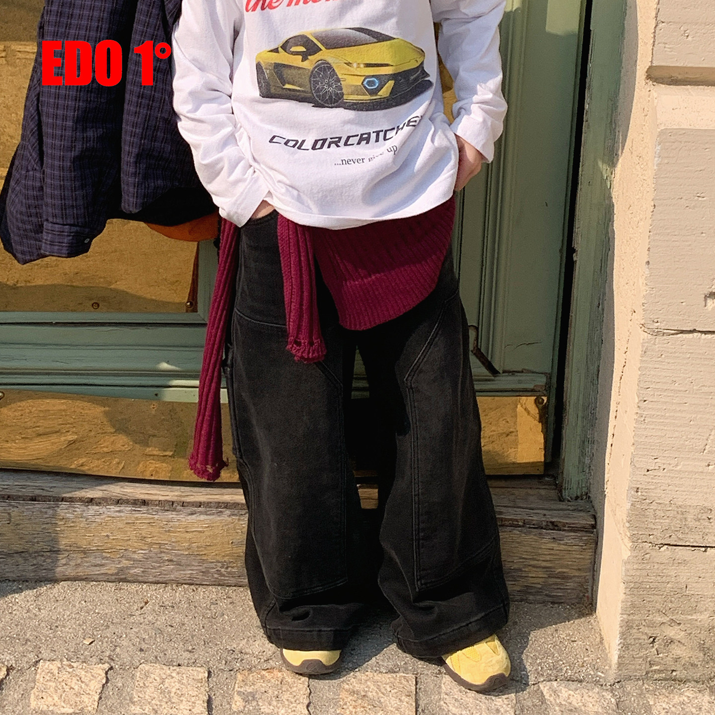 edo一度26冬季儿童阔腿牛仔裤