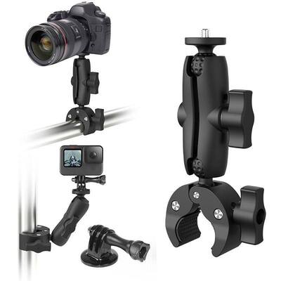 适用gopro/360oners运动相机手机摩托车骑行双头夹球头大力夹配件