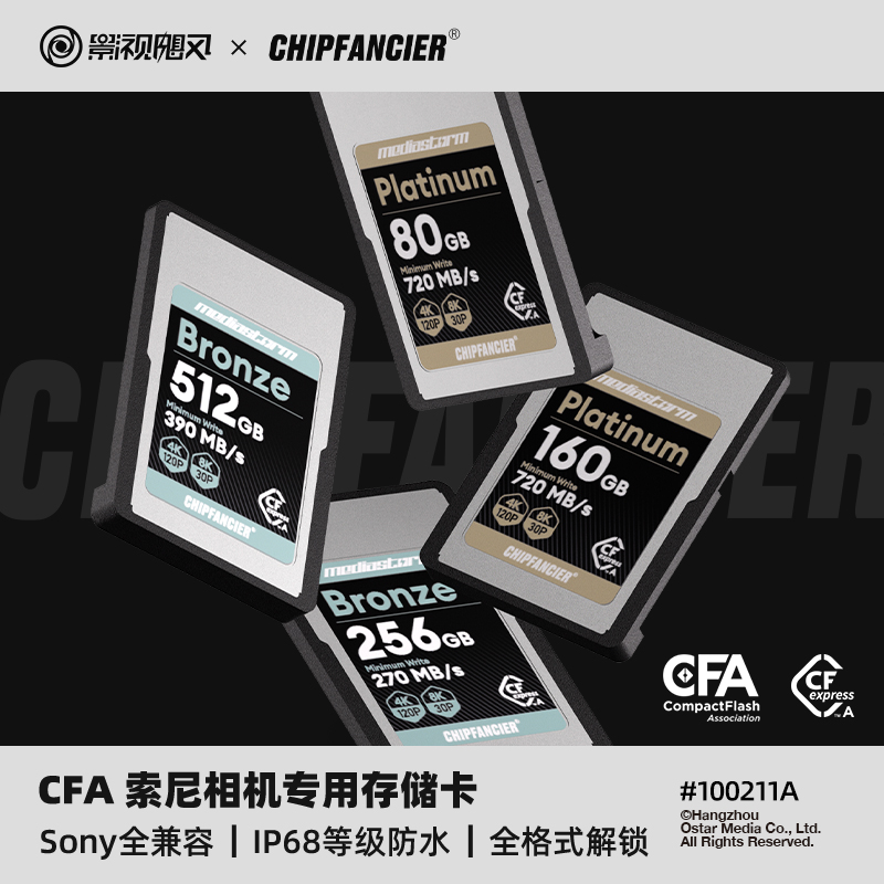 影视飓风&CHIPFANCIER联名CFA储存卡 闪存卡适用于索尼A1A7