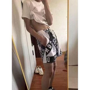 【广州版本】快手网红d2沙滩裤休闲绷带轻奢透气冰爽短裤男女