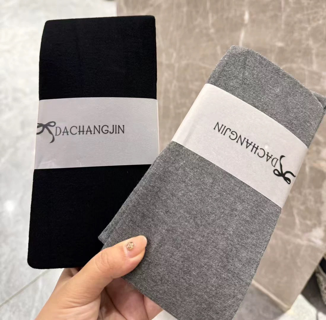 miu风灰色连裤袜女棉平板打底袜ins走秀款显瘦美腿裤袜