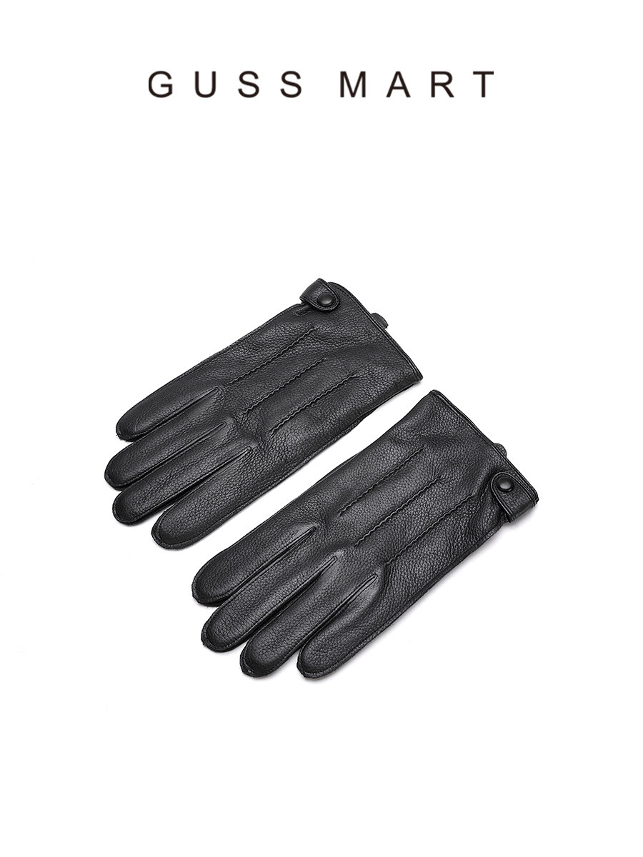 GUSS MART IMPORTED NEW ZEALAND BUCKSKIN LEATHER GLOVES MENS RIDING MOTORCYCLE PLUS