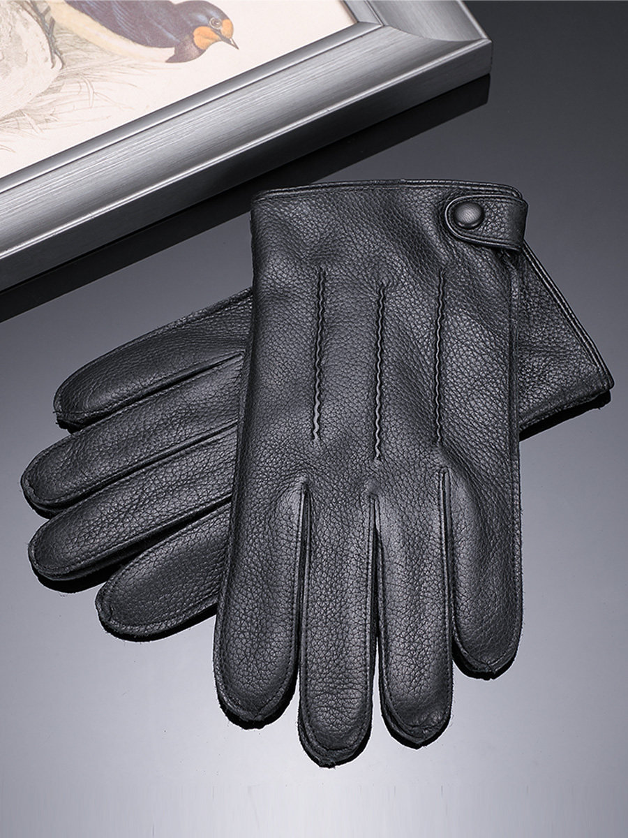 GUSS MART IMPORTED NEW ZEALAND BUCKSKIN LEATHER GLOVES MENS RIDING MOTORCYCLE PLUS