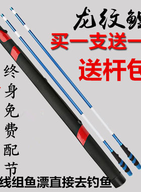 龙纹鲤碳素超轻超硬台钓套装鱼竿