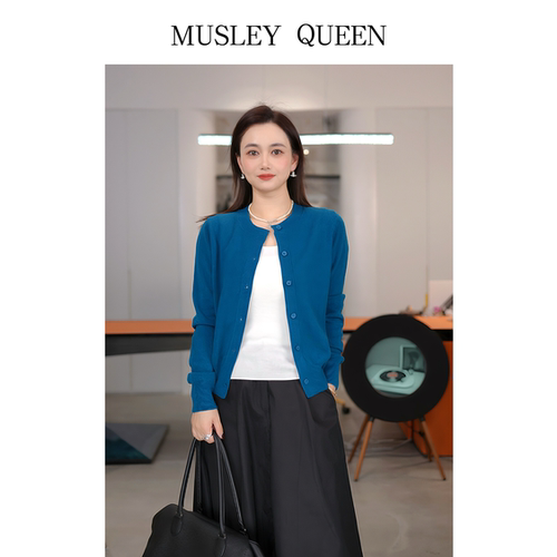 【100%美丽诺羊毛】Musley Queen100%羊毛针织开衫YM08-2829