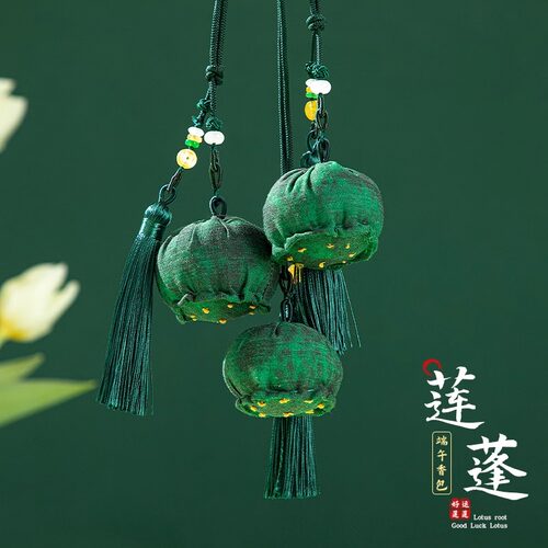 端午节好运莲莲刺绣香包