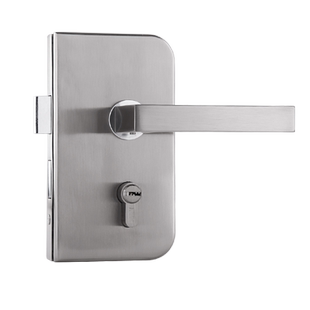 办公室高隔断玻璃执手门锁单向开门 无框玻璃门锁下压活动把手锁