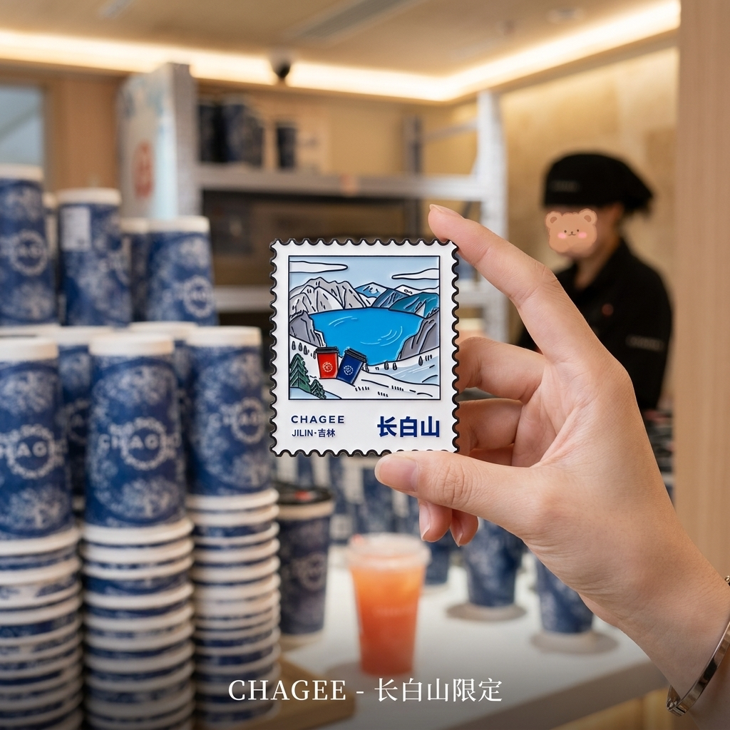 CHAGEE长白山文创霸王茶姬冰箱贴