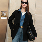 中长款 双面呢大衣胖MM 女装 2025冬季 100绵羊毛 若潮大码
