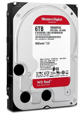 西部数据机械硬盘 WD60EFZX/WD60EFAX/RX 网络存储NAS 西数6t红盘