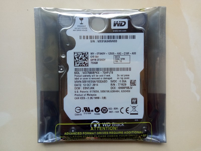 西部数据7200转笔记本电脑硬盘