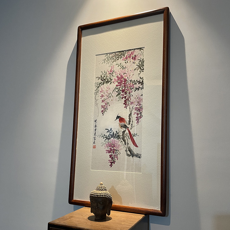 名家手绘真迹花鸟竖幅客厅餐厅卧室茶室字画国画装饰画带框