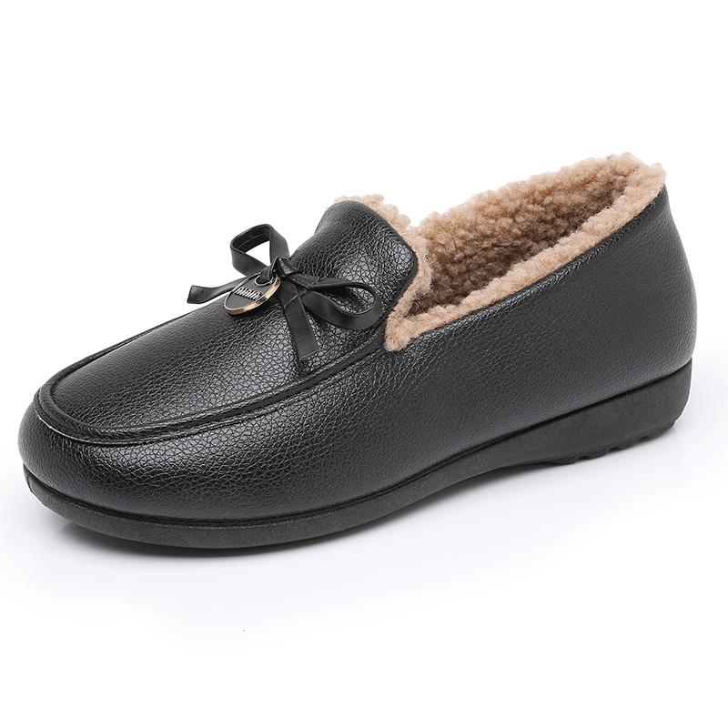 秋冬加绒一脚蹬妈妈棉鞋