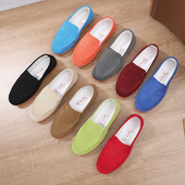 男软底平跟男鞋 单一脚蹬懒人鞋 低帮透气休闲帆布鞋 老北京布鞋 板鞋