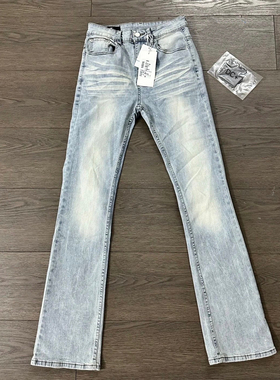 【现货当天发】欧美自主冰蓝牛腿粗别买！！版型非常修身显腿细男