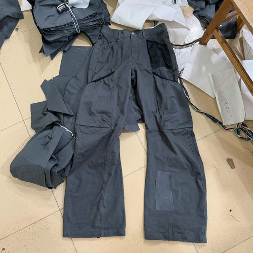 灰蓝双色法工裤街头园丁裤工装裤
