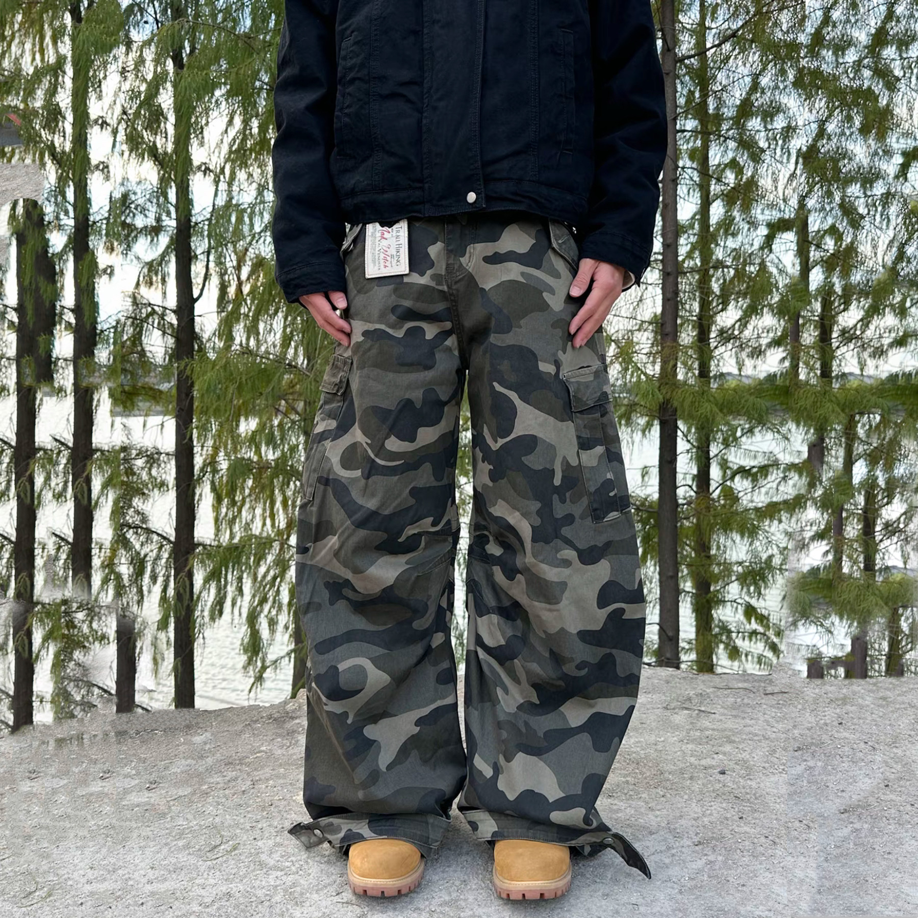Cleanfit复古小众迷彩工装直筒裤男女休闲宽松百搭阔腿弯刀长裤潮,男装,休闲裤,淘宝优惠券,粉丝福利购,淘宝优惠卷
