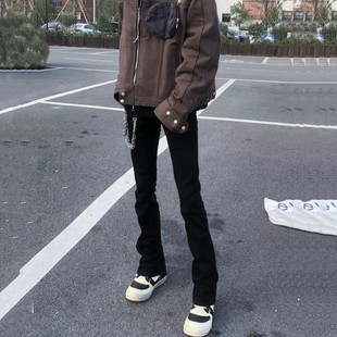 FOG欧美高级感微喇叭黑色牛仔裤 子男 潮流百搭坠感嘻哈休闲复古裤