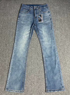 Cleanfit自主vintage517风格牛仔裤水洗微喇修身显瘦水洗长裤子男