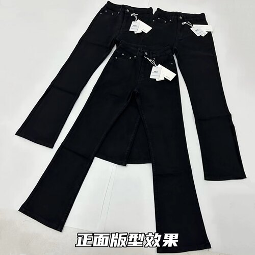 cleanfit517版型直筒微喇黑牛男