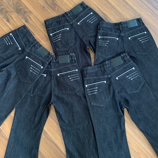 【包邮】美式原牛13盎司四线窄幅刺绣特调微喇显高百搭通勤牛仔裤