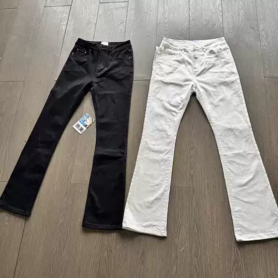 American Style 517 Retro Black High-Stretch Niche High-Street Jeans with Slight Flare, Cleanfit Slim-Fit Slimming Long Pants for Men