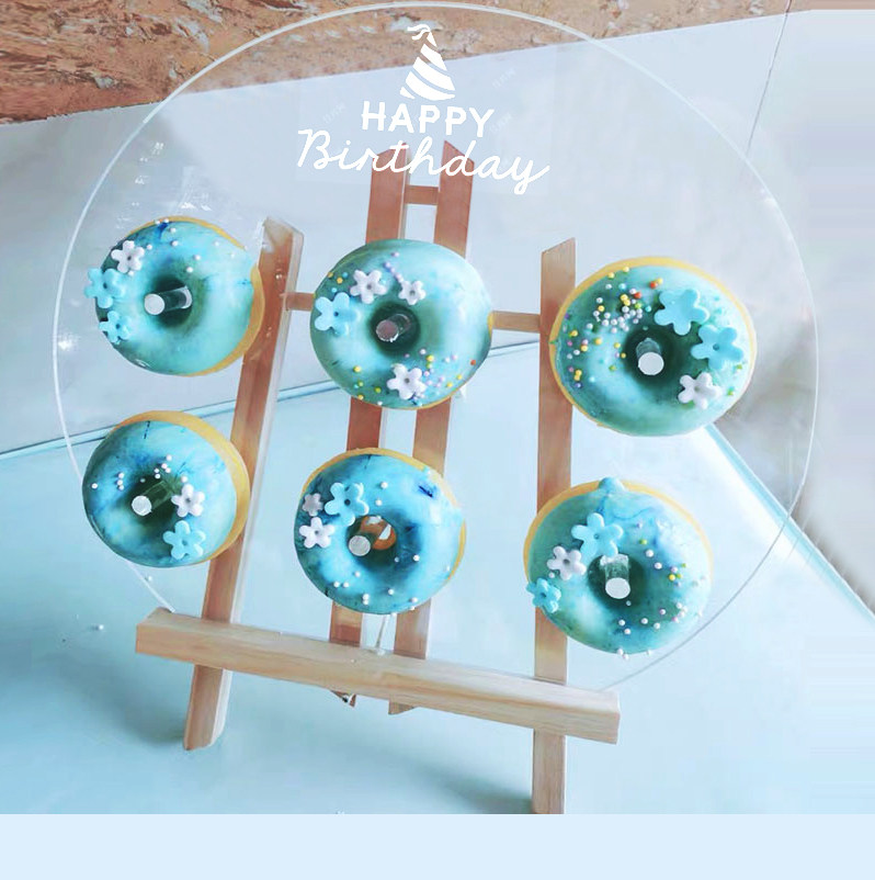 甜甜圈展示板婚礼甜品台装饰面包店产品陈列蛋糕店创意摆台亚克力