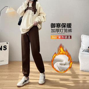 子秋冬加绒纯棉宽松束脚运动卫裤 青少年高中初中学生少女加长版 裤