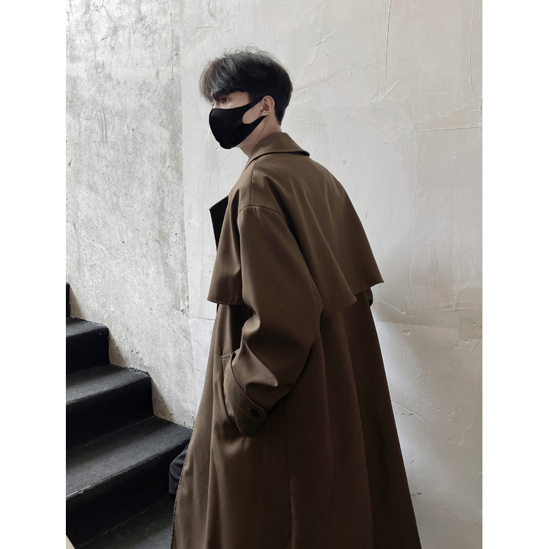 设计高级感谢尔比英伦风衣男士春秋季潮牌休闲中长款德式翻领大衣