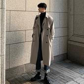 高级感克苏鲁英伦风衣外套男士 巴尔玛肯大衣 过膝德式 春秋季 中长款