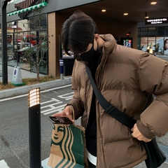 高级感轻薄羽绒服男士冬季2024新款潮牌加厚短款情侣棉衣棉袄外套