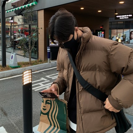 高级感轻薄羽绒服男士冬季2024新款潮牌加厚短款情侣棉衣棉袄外套