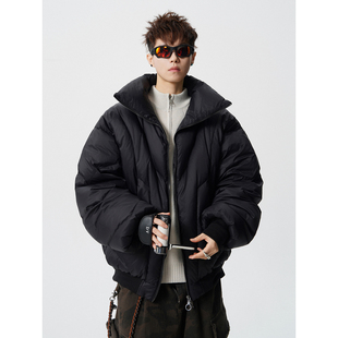 潮牌痞帅短款 冬季 青少年生加厚棉衣袄外套 高街轻薄羽绒服男士 美式