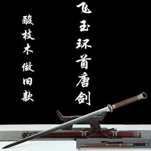 新款飞玉环首唐剑花纹钢一体剑唐横刀剑龙泉剑收藏镇宅宝剑未开刃