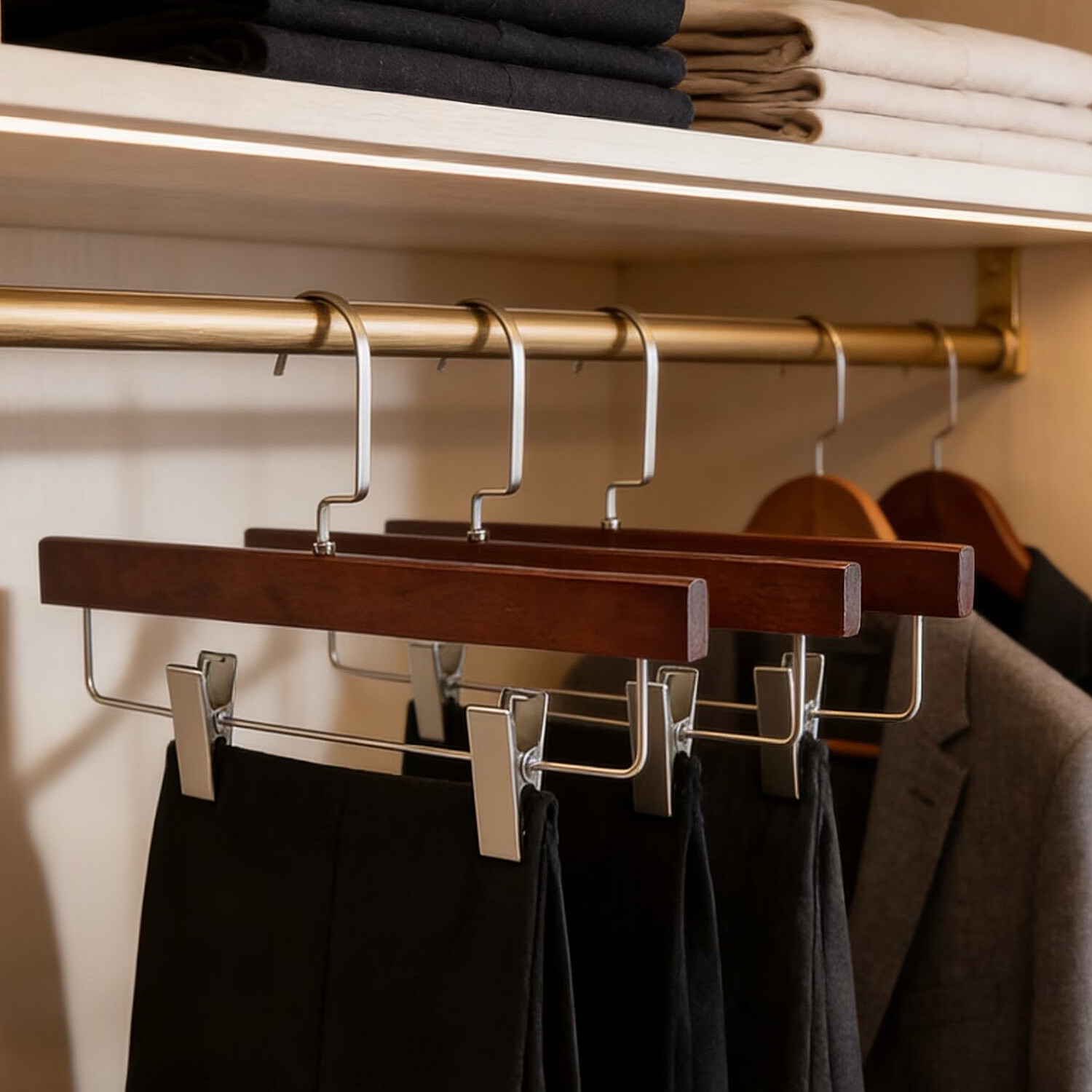 服装店专用jk裙夹子吊夹子复古防滑无痕裤夹衣架西裤架高档衣柜