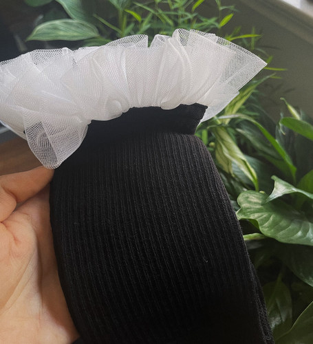 酷仙女棉袜网纱花边中筒袜自制