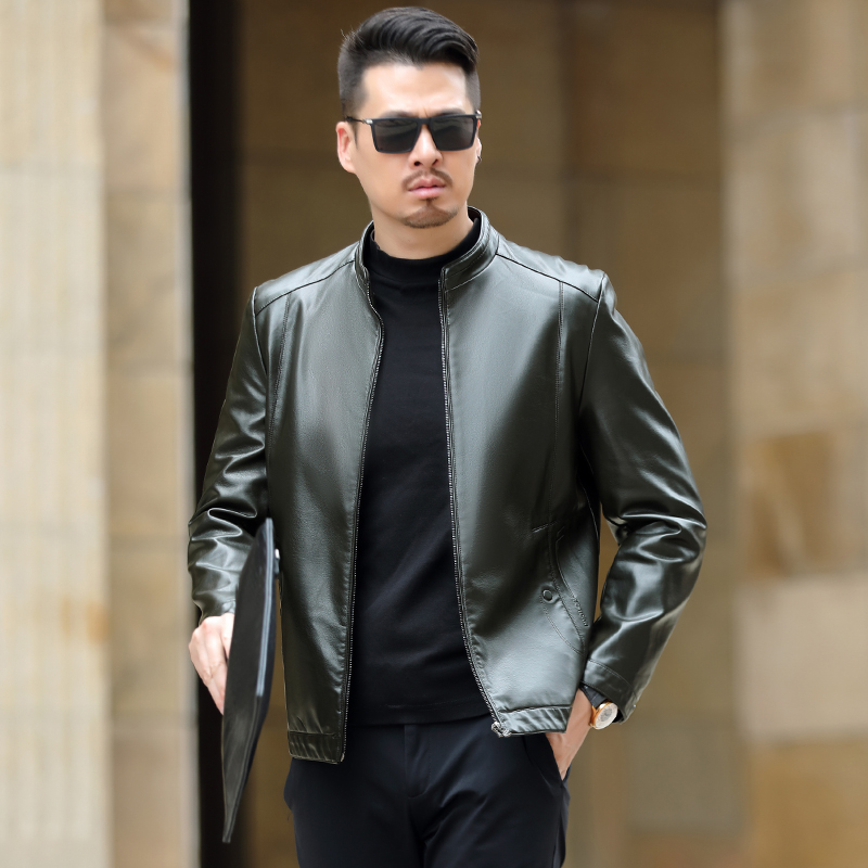 培蒙高端秋冬皮衣夹克真皮衣外套