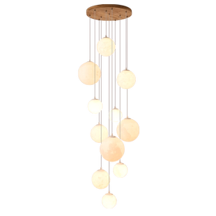 2025新款月球楼梯灯别墅挑空客厅楼梯间楼梯吊灯loft复式楼大吊灯