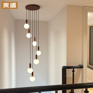 楼大吊灯 别墅挑空客厅楼梯间楼梯吊灯楼梯灯loft复式 法式 中古中式