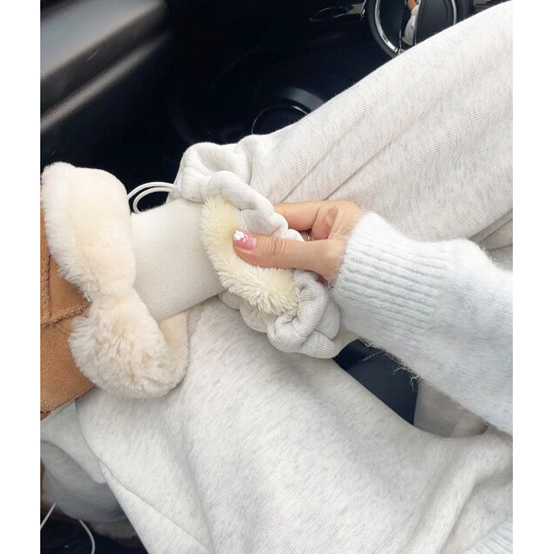 加绒加厚运动裤子女秋冬款宽松休闲 阔腿小个子棉裤羊羔绒束脚卫