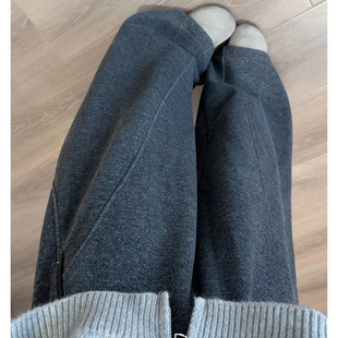 毛呢弯刀裤女秋冬加绒加厚梨形报恩裤高腰垂感显瘦小个子阔腿裤子