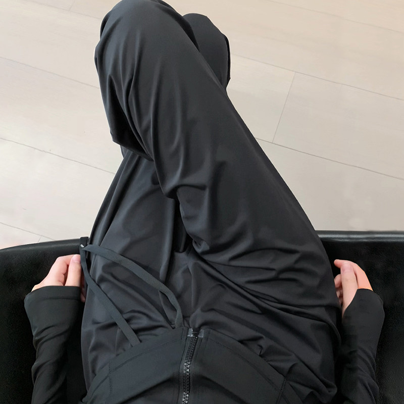 黑色防晒裤女夏季薄款小个子高腰垂感休闲直筒显瘦凉凉冰丝阔腿裤