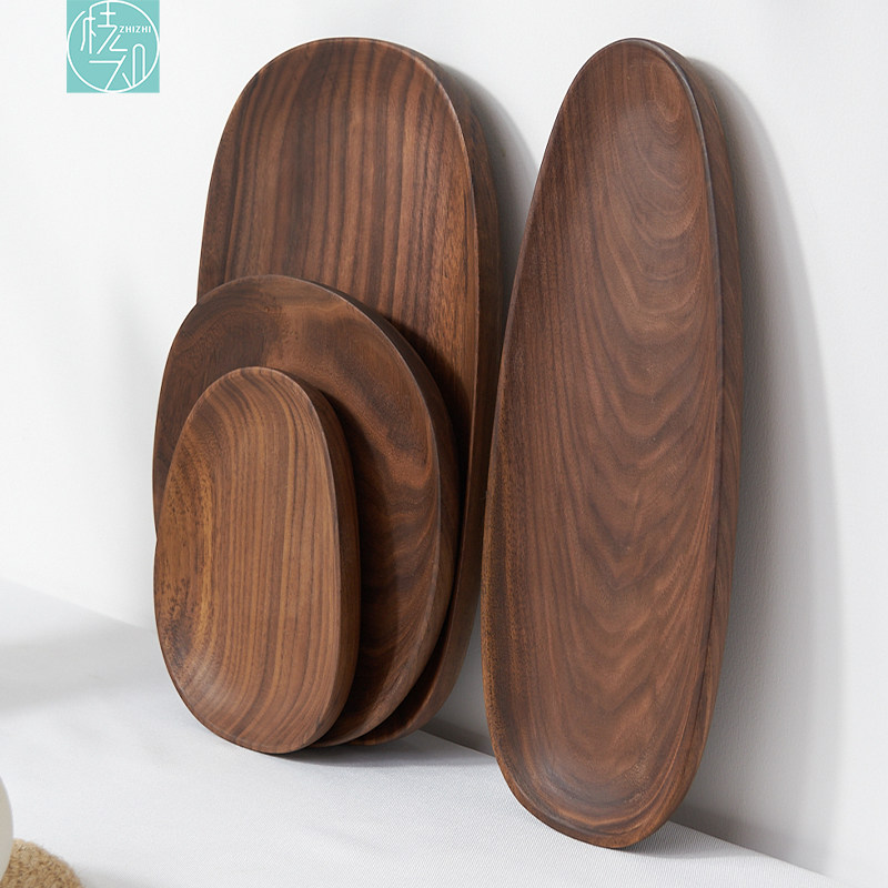 北美黑胡桃实木盘 茶盘果盘咖啡零食点心盘 蜂蜡涂抹托盘 辅食盘,餐饮具,盘,淘宝优惠券,粉丝福利购,淘宝优惠卷