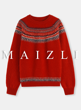 【MAIZLI】冬季新款羊毛羊绒慵懒风针织毛衣CH301A825802