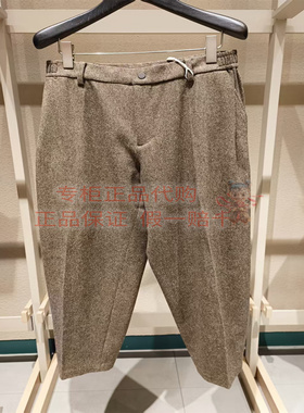 CR0QUIS/速写正品2025冬男 9PAE14190呢子羊毛宽松锥形休闲裤长裤