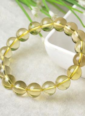 天然柠檬黄黄水晶手链男女款天然黄水晶手串饰品财富之石送礼